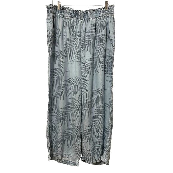 Jane & Delancey Wide Leg Pants Womens 2XL Boho Tropical Chambrayl Resort Casual - Picture 2 of 11